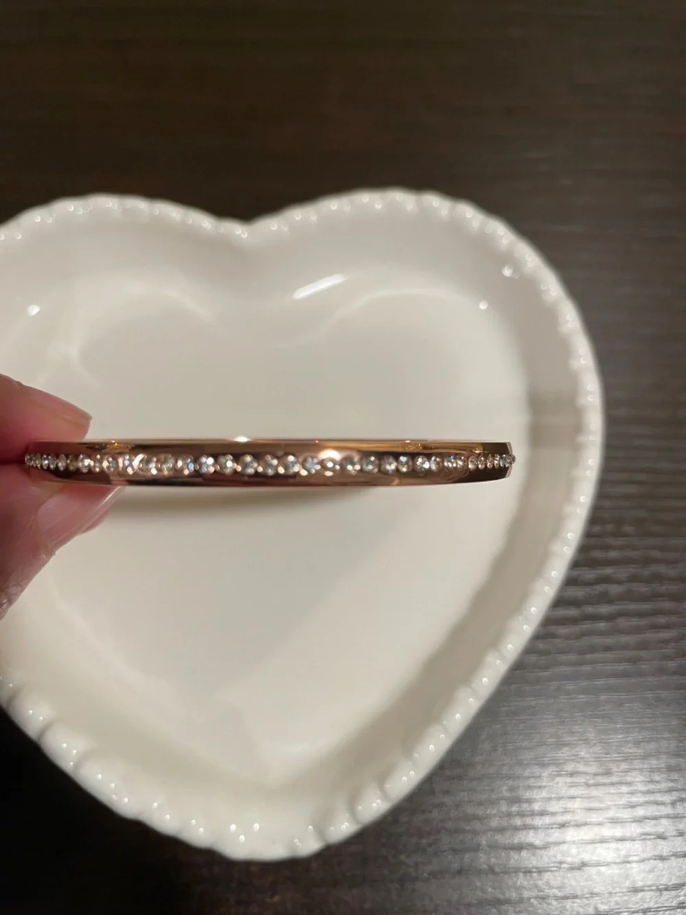 Kate Spade "Make Me Blush" Rose Gold Crystal Pavé Bangle Bracelet - Picture 7 of 8